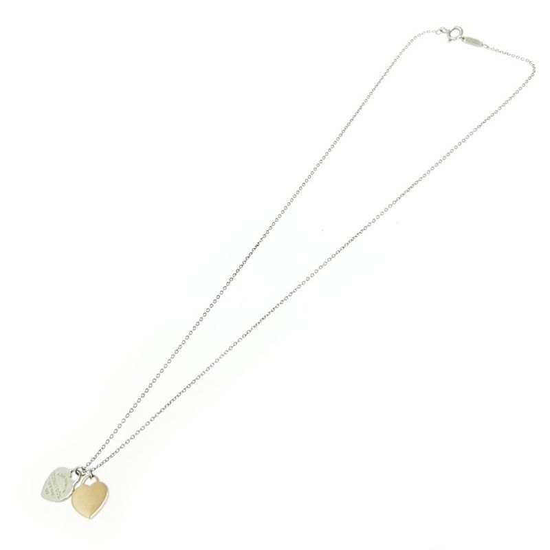 Tiffany & Co Tiffany & Co Silver Return to Mini Double Heart Necklace 2.9g 925