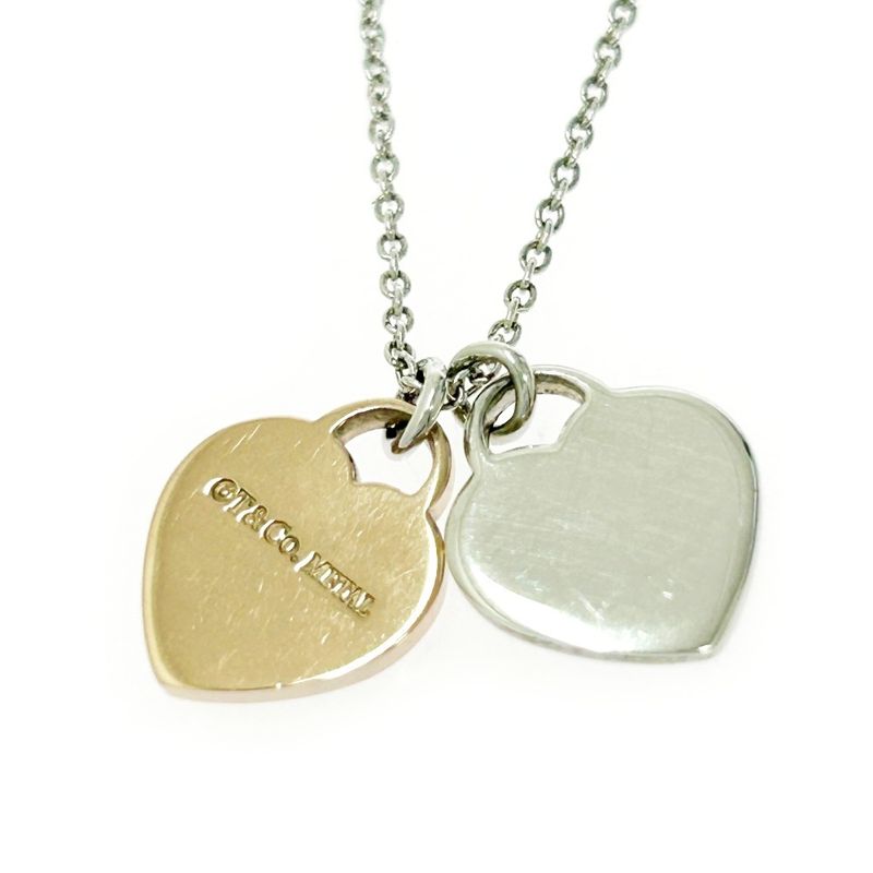 Tiffany & Co Tiffany & Co Silver Return to Mini Double Heart Necklace 2.9g 925