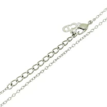 Christian Dior Metal Shell D Logo Heart Necklace Silver 498415 Necklace