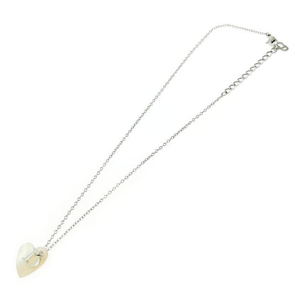 Christian Dior Metal Shell D Logo Heart Necklace Silver 498415 Necklace