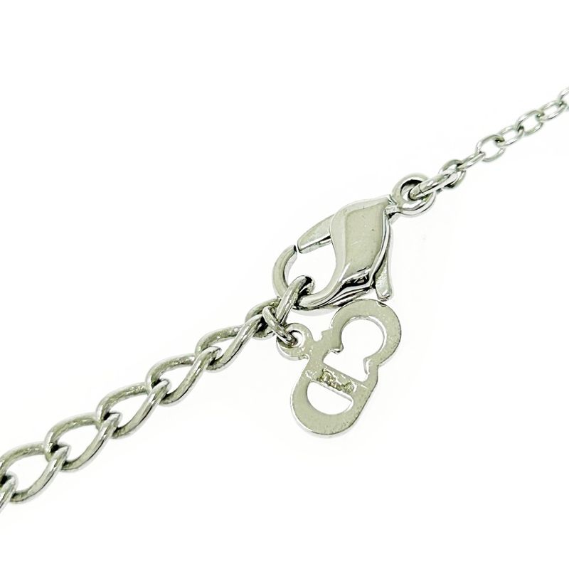 Christian Dior Metal Shell D Logo Heart Necklace Silver 498415 Necklace