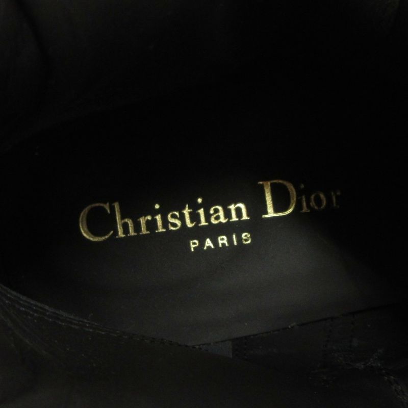 Christian DIOR Empreinte CD Logo Short Boots Logo Hardware Leather Black 37