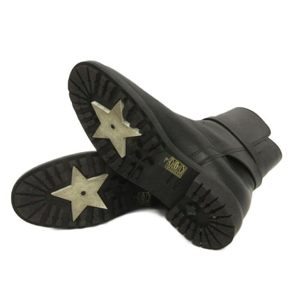 Christian DIOR Empreinte CD Logo Short Boots Logo Hardware Leather Black 37