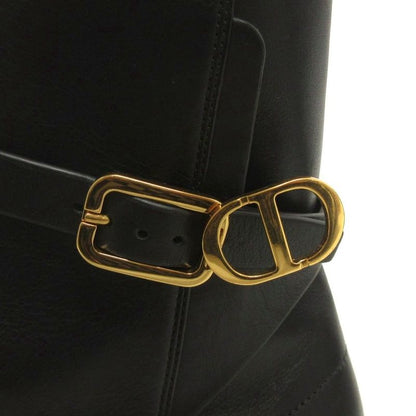 Christian DIOR Empreinte CD Logo Short Boots Logo Hardware Leather Black 37