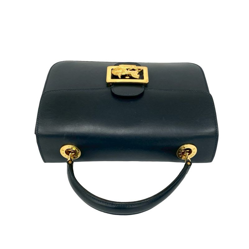 Celine Vintage Circle Logo Carriage Hardware Calf Leather