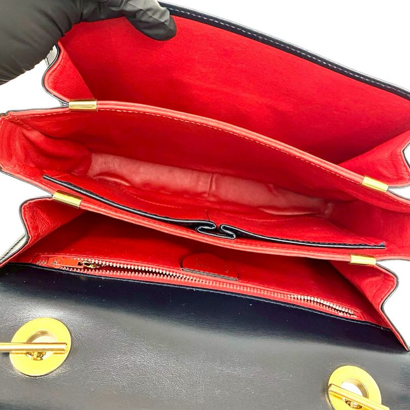 Celine Vintage Circle Logo Carriage Hardware Calf Leather