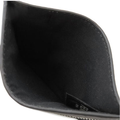 Fendi Card Case Logo Card Holder Leather Black Silver Hardware Black Ff