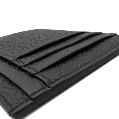 Fendi Card Case Logo Card Holder Leather Black Silver Hardware Black Ff