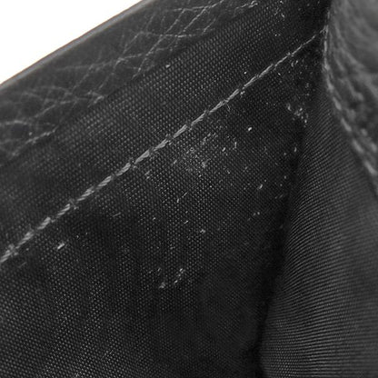 Fendi Card Case Logo Card Holder Leather Black Silver Hardware Black Ff