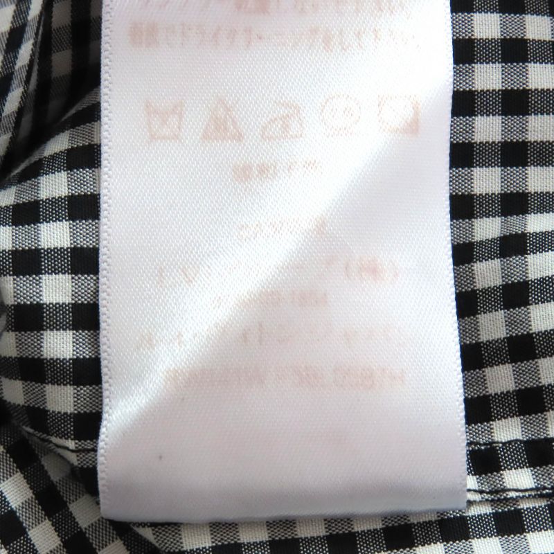 Louis Vuitton 100% Cotton Gingham Check Short Sleeve Shirt With Bow Tie Blouse