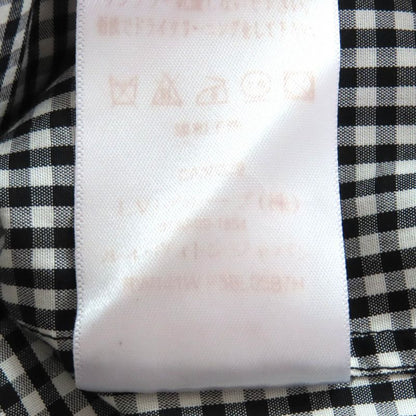 Louis Vuitton 100% Cotton Gingham Check Short Sleeve Shirt With Bow Tie Blouse