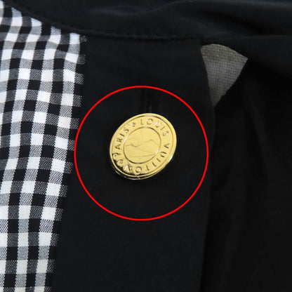 Louis Vuitton 100% Cotton Gingham Check Short Sleeve Shirt With Bow Tie Blouse