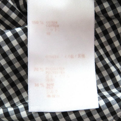 Louis Vuitton 100% Cotton Gingham Check Short Sleeve Shirt With Bow Tie Blouse
