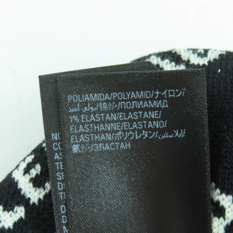 Balenciaga 719580 Wool Logo Design Beanie Knit Cap Black White F Made In Italy