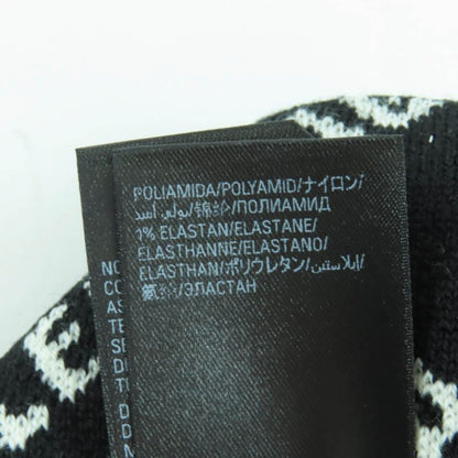 Balenciaga 719580 Wool Logo Design Beanie Knit Cap Black White F Made In Italy