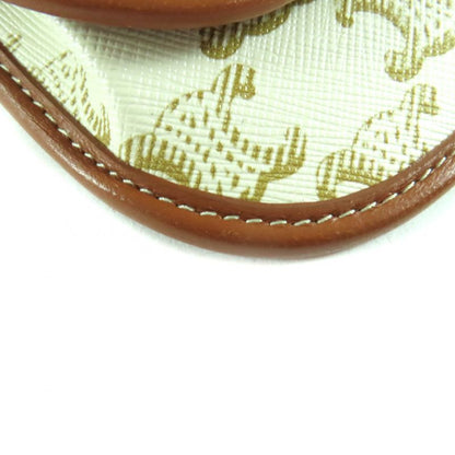 Celine Triomphe PVC Leather Coin Case With Logo Strap Coin Purse Wallet White