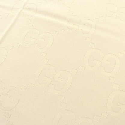 Gucci 795551 Wool Silk GG Jacquard Fringe Large Shawl Blanket Light Beige 135