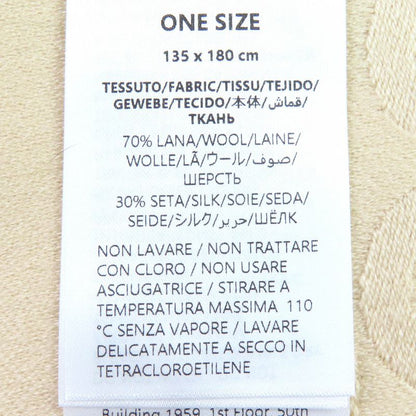 Gucci 795551 Wool Silk GG Jacquard Fringe Large Shawl Blanket Light Beige 135