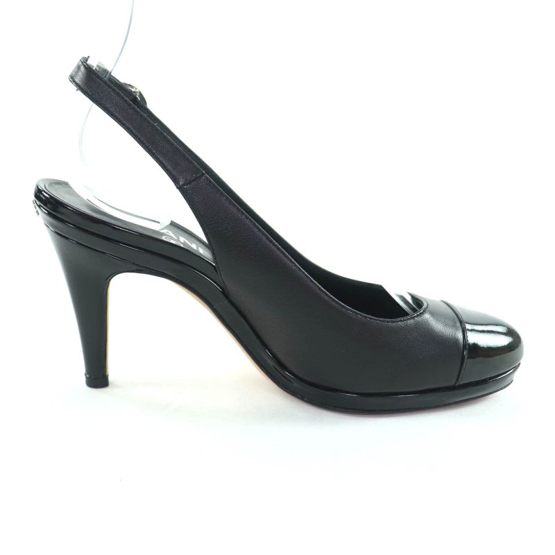 CHANEL G27744 Coco Mark Hardware Attached Patent Leather Use Suring Back