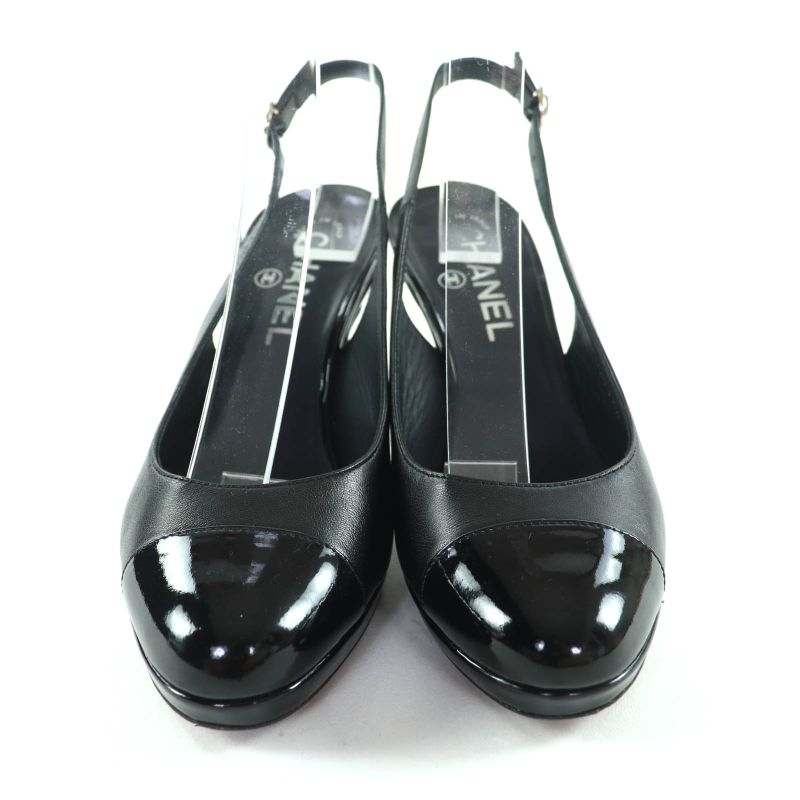 CHANEL G27744 Coco Mark Hardware Attached Patent Leather Use Suring Back