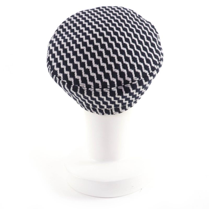 CHANEL 18A Wool Coco Parts Casket Hat Black White M With Box Ladies