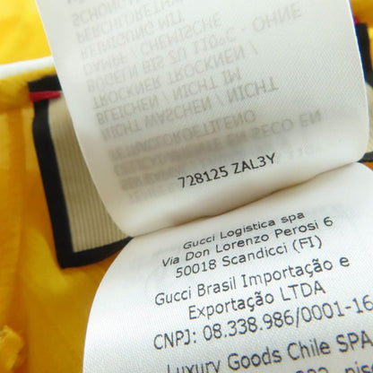 Gucci 728125 100% Silk Round Collar Chiffon Dress Yellow 44 Hanger Made In