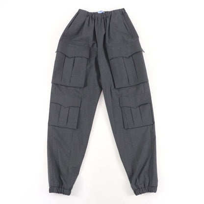 Prada 2020 P258c 100% Virgin Wool Cargo Pants Bottoms Gray 38 Authentic Women