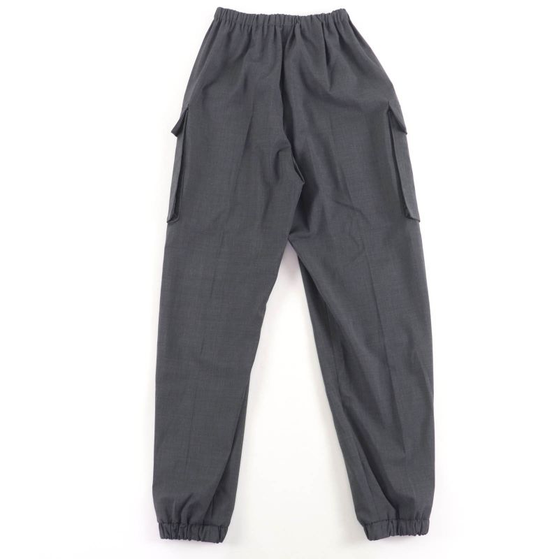 Prada 2020 P258c 100% Virgin Wool Cargo Pants Bottoms Gray 38 Authentic Women