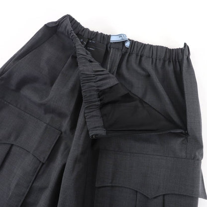 Prada 2020 P258c 100% Virgin Wool Cargo Pants Bottoms Gray 38 Authentic Women