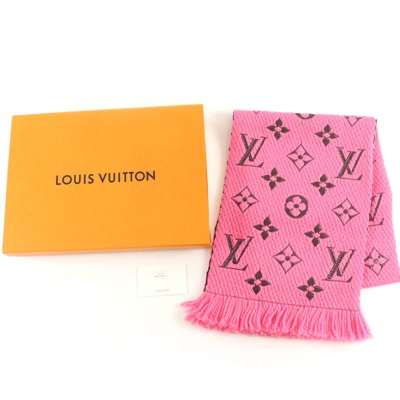 Louis Vuitton 2019 M76070 Echarpe Logomania Shine Virgin Wool Silk Blend Rose
