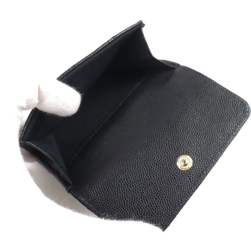 CHANEL Ap4173 Caviar Skin Coco Mark Matelasse Small Flap Wallet Trifold Wallet