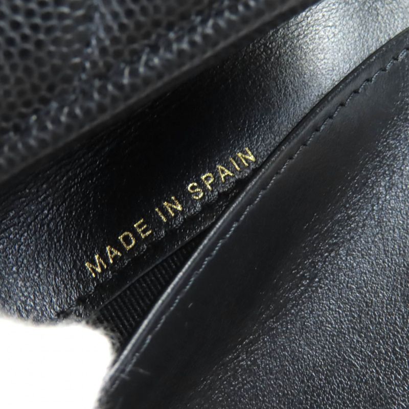 CHANEL Ap4173 Caviar Skin Coco Mark Matelasse Small Flap Wallet Trifold Wallet