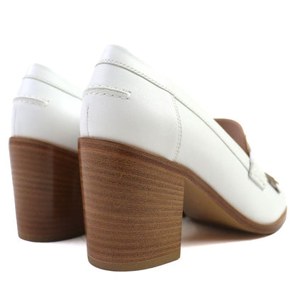 Hermes Constance Elysee 70 Silver Hardware Leather Pumps Chunky Heel White