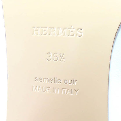 Hermes Constance Elysee 70 Silver Hardware Leather Pumps Chunky Heel White