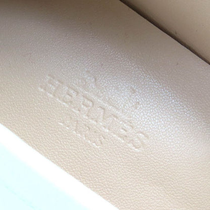 Hermes Constance Elysee 70 Silver Hardware Leather Pumps Chunky Heel White