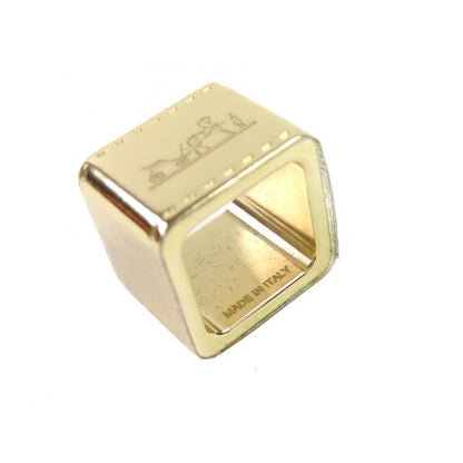 Hermes Bolduc 90 Square Twilly Ring Scarf Ring Gold With Box And Storage Bag