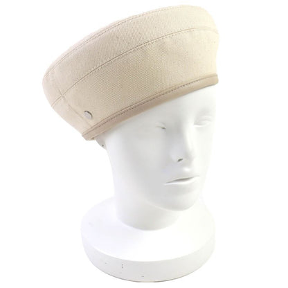 Hermes 222017n Saint Honore 100% Cotton Leather Trimmed Blancasse Silver