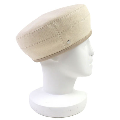 Hermes 222017n Saint Honore 100% Cotton Leather Trimmed Blancasse Silver