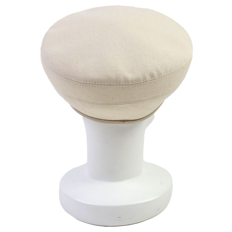 Hermes 222017n Saint Honore 100% Cotton Leather Trimmed Blancasse Silver