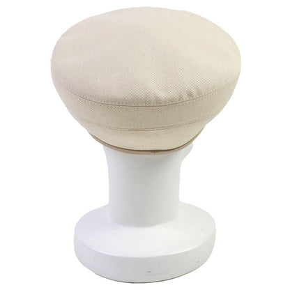 Hermes 222017n Saint Honore 100% Cotton Leather Trimmed Blancasse Silver