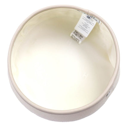 Hermes 222017n Saint Honore 100% Cotton Leather Trimmed Blancasse Silver