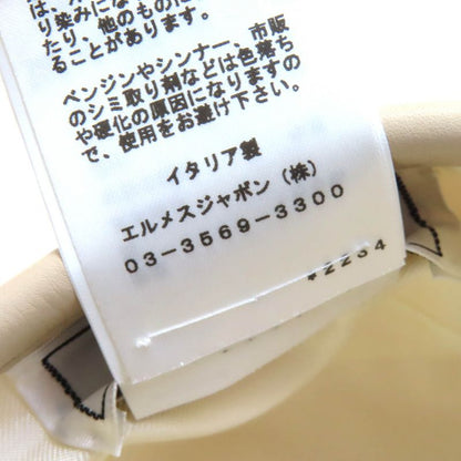 Hermes 222017n Saint Honore 100% Cotton Leather Trimmed Blancasse Silver