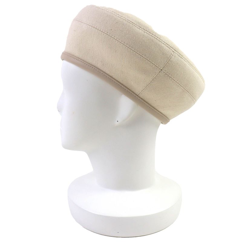 Hermes 222017n Saint Honore 100% Cotton Leather Trimmed Blancasse Silver