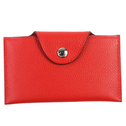 Hermes Iliade Silver Hardware Serie Hardware Leather Card Case Rouge With W