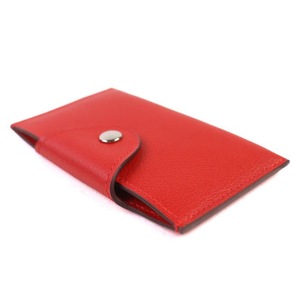 Hermes Iliade Silver Hardware Serie Hardware Leather Card Case Rouge With W