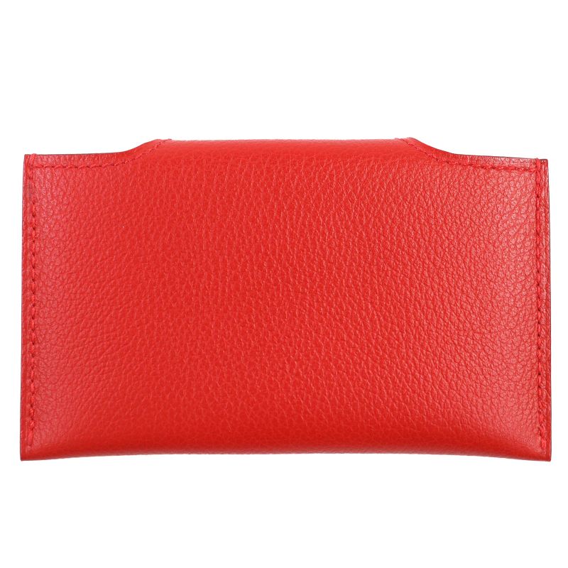 Hermes Iliade Silver Hardware Serie Hardware Leather Card Case Rouge With W