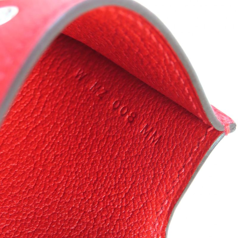 Hermes Iliade Silver Hardware Serie Hardware Leather Card Case Rouge With W