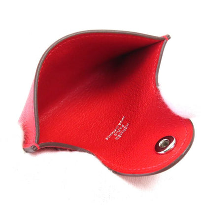 Hermes Iliade Silver Hardware Serie Hardware Leather Card Case Rouge With W