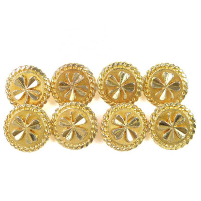 CHANEL Vintage Clover Buttons Gold Buttons Set Of 8 Buttons Gold Women's