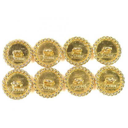 CHANEL Vintage Clover Buttons Gold Buttons Set Of 8 Buttons Gold Women's